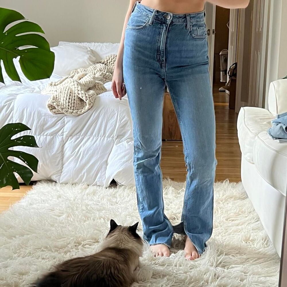 Bootcut Split Denim Jeans
